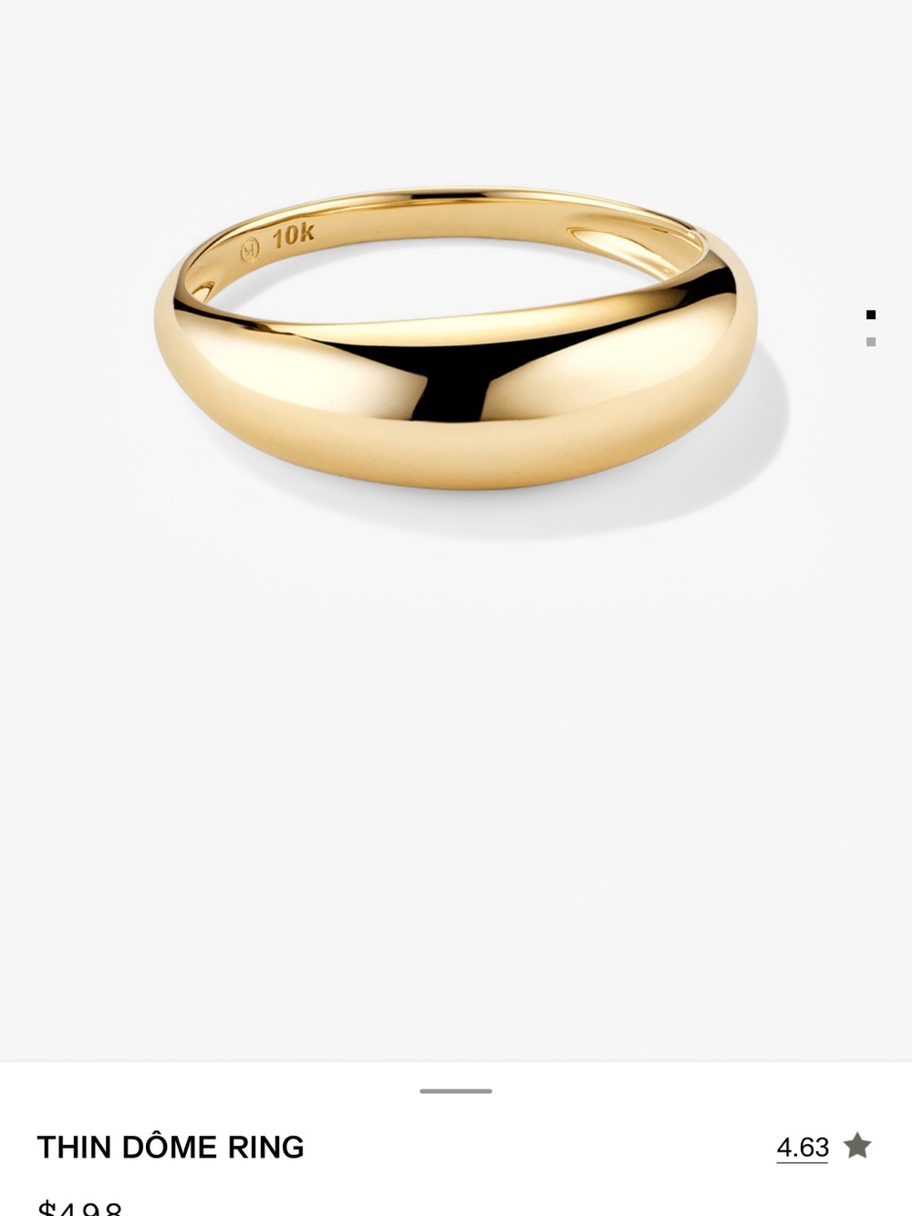 Mejuri Thin Dome Ring - 10K Gold